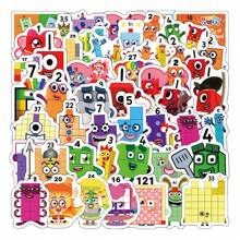 52入組數字啟蒙卡通塗鴉貼紙，可愛有趣的美學標籤，適用於樂器配件吉他剪貼簿自粘信封，是送禮、青少年派對、獎勵和鼓舞的理想選擇 - 黑色 - 查看 1