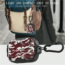 Men Compatible Airpods Pro 2nd Generation Case Cover With Lock, Hard Shell Airpod Pro 2 Case, Full-Body Shockproof Protective Airpods Case Skin With Keychain [Tiger Spots/Camo Red] - Tiger Camouflage/Red - View 6