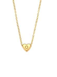 A Minimalist Necklace With A Small Heart-Shaped Letter Pendant, Made Of Stainless Steel And Plated With 18k Gold. Mini Necklace With Heart-Shaped Letter Pendant. - Letter Heart Necklace - View 20