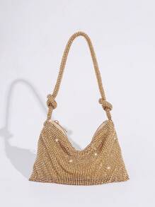 Shiny Rhinestone Evening Bag, Handbag For Party, Banquet, Ball, Fashionable Clutch, Perfectly Matching With New Years Outfit, Excellently Matching With Party Dresses For Women, Glamorous Rhinestone Bag