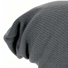 Beechfield Unisex Slouch Winter Beanie Hat (Smoke Grey) - Grey - View 2