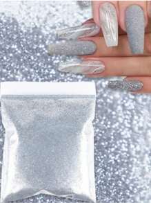 4bag/Set Sparkling Gold Silver Glitter Powder Nail Decoration Chrome Pigment 0.2mm Loose Sequins Nails Art Accessories