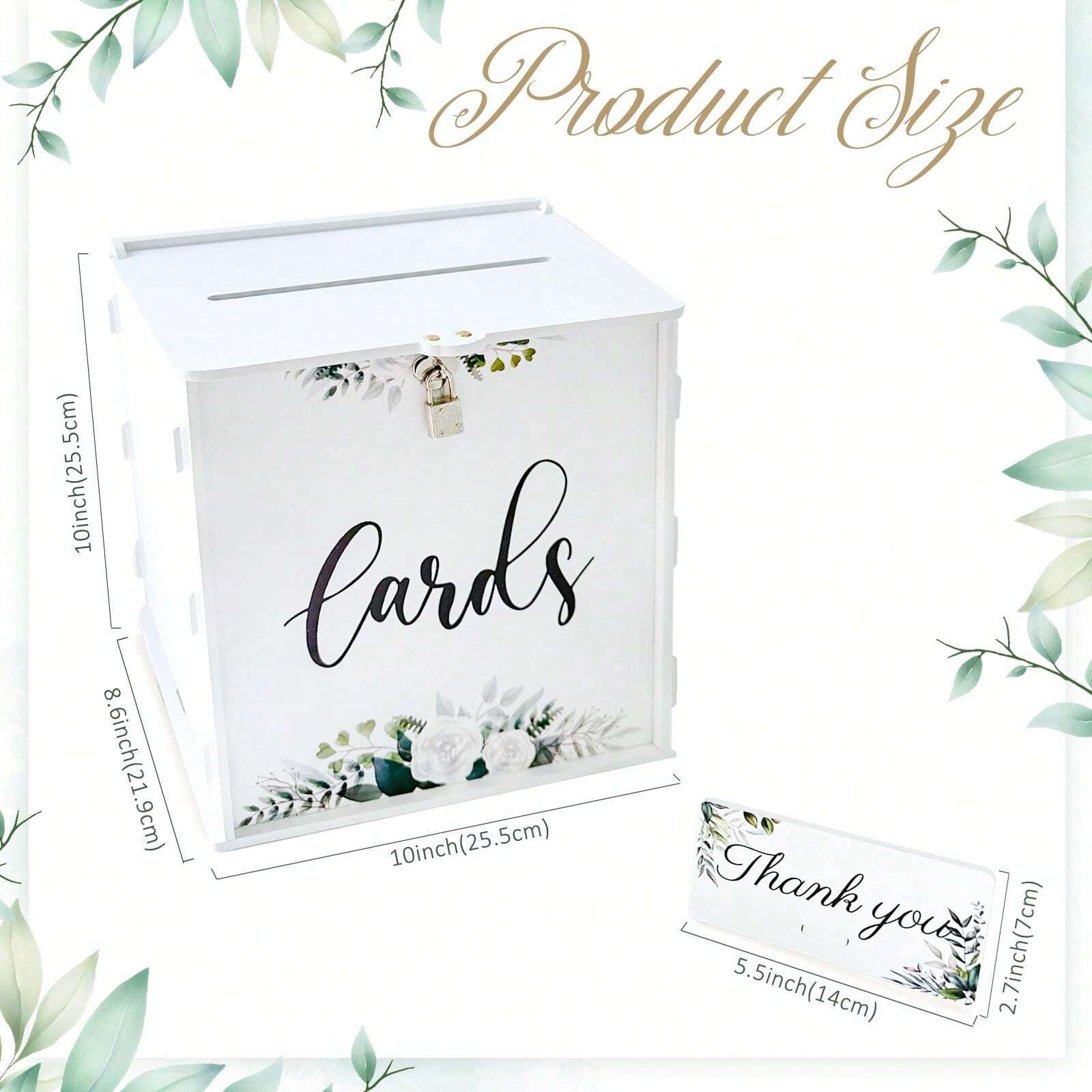 White Wedding Card Box With Lock, PVC Gift Card Box For Wedding