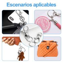 100 Argollas para Llaveros Acero Inoxidable,Broches de Metal con Llavero,Ganchos y Llaveros,Anillos de Llavero para Llavero, Joyería, Accesorios para Manualidades(50 Ganchos Para Llavero + 50 Anillos De Llavero) - Plateado - Ver 4