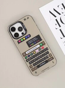 1入創意聊天界面鍵盤保護器亞克力TPU彩色畫布手機殼，配有相機保護，適用於像11/12/13/14/15pro Max等蘋果手機 - 彩色 - 查看 2