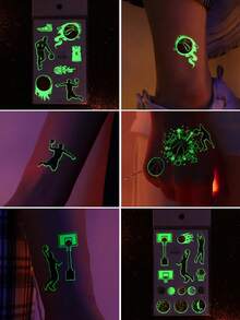 10 Sheets Luminous Basketball Temporary Tattoo Stickers,Glow In The Dark Basketball Pattern,Basketball Party Favor Birthday Party Decoration,Basketball Team Building Gift,Basketball Cheerleading Stickers,Basketball Face Stickers Perfect For Boys Outdoor Sports & Birthday Party Bag & Stocking Fillers