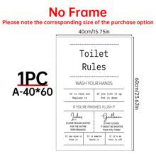 1 件《厕所趣味规则》帆布海报、浴室装饰墙画、厕所墙画、无框帆布印刷品、现代帆布墙画、房间海报、房间装饰用品、家居装饰、西方装饰、浴室装饰