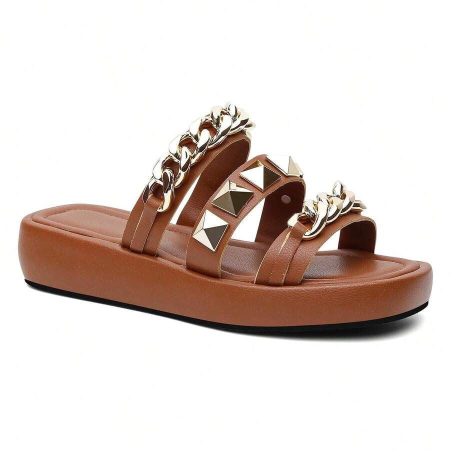 Women Flat Sandals - 鏽棕色 - 查看 1