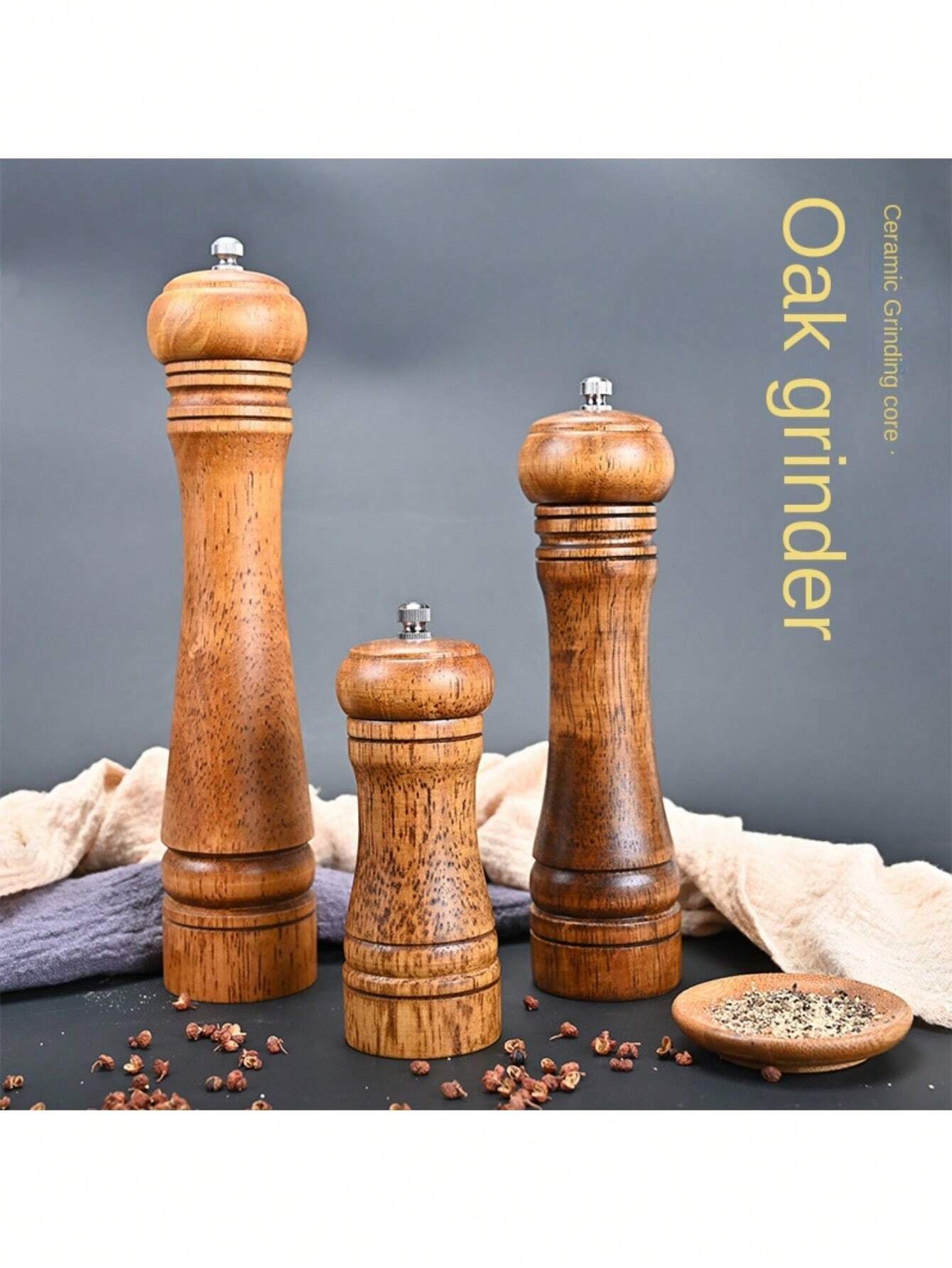 Ensemble Salière Et Poivrière - Blanc Avec Liseré Doré