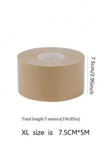 1 件装隐形胸部收拢拉伸胶带，肌肉拉伸贴片健身房配件绷带运动胶带 - 杏色 - 查看 8