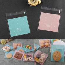 100pcs Handmade Cookie Bags Self-Adhesive & Disposable Packaging Bag For Gift Giving Or Party Favors Packaging, Resealable Candy, Dessert, Bakery Cello Wrapper Bags Gift Bag Party Kitchen - Multicolor - View 6