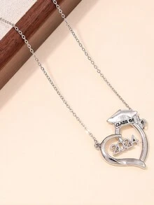 1入組IN風格創意鑽石切割醫生帽心形吊墜項鍊，適用於女士聚會和晚餐，是給朋友、同學和畢業季的絕佳禮物 - 愛心項鍊 - 查看 11