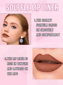 Misslyn 持久高显色唇线笔，乳霜凝胶质地，顺滑易涂，打造自然妆效，可用卷笔刀削尖，显色度高，打造自然唇妆，持久哑光唇线笔 - 802 - 查看 8