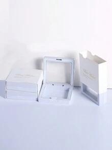 1對S925純銀耳環，銀色心形方框頭鑲嵌光滑C形耳環，適合女性，簡約時尚風格，適合日常佩戴 - 銀色 - 查看 9