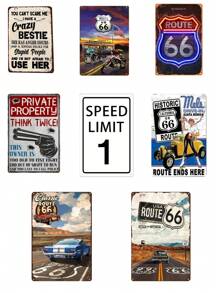 1 Máy Tính UJM Route 66 Kim Loại Dấu Hiệu Vintage Cao Cách Quán Ăn Trang Trí Tường Cho Nhà Bếp Thanh Sân Phòng Nhà Để Xe retro Thiếc Poster Mảng Bám 12X8 Inch - Nhiều màu - Xem 2