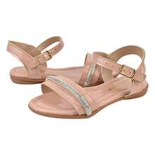 Sandália Infantil Rasteira Casual Fivela Gáspea Tira Strass Brilho Confortável Moda