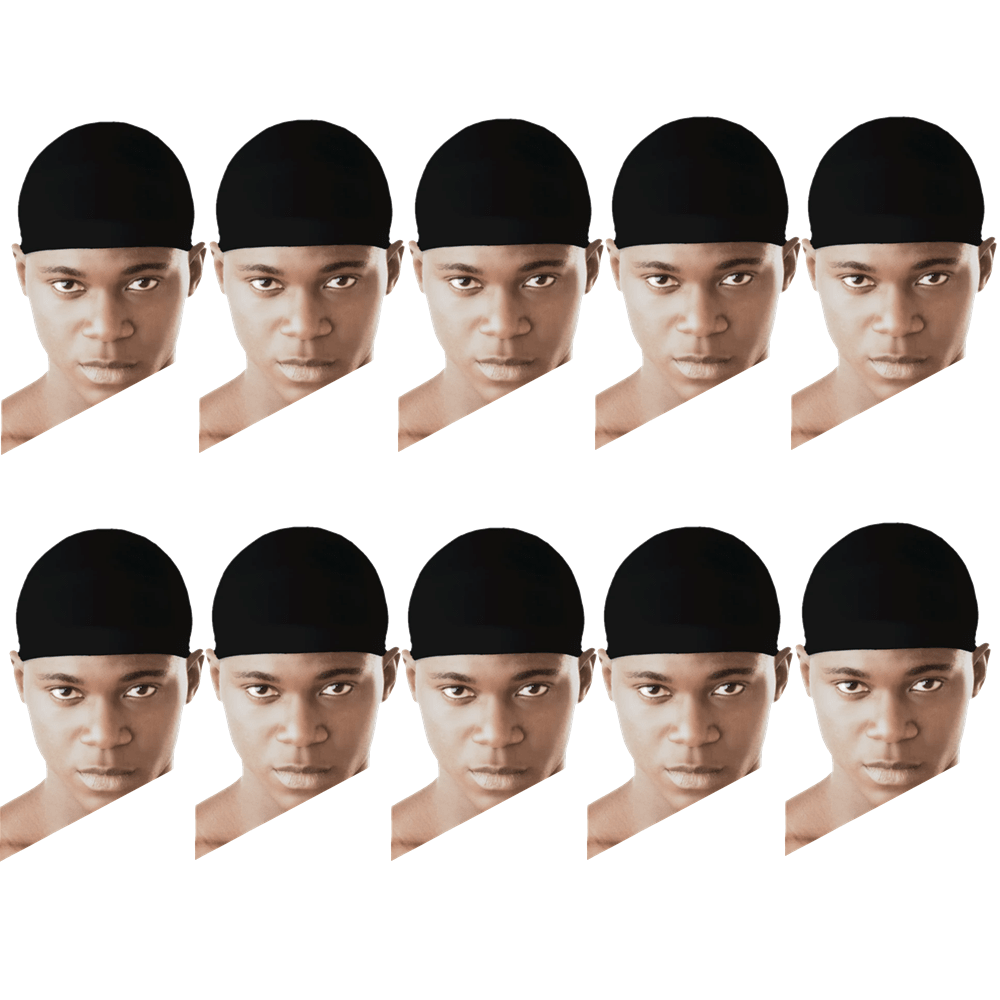 ZTZI 10pcs Men's Compression Wave Sleep Cap, Sleep Hat, 360 Degree Wave Beanie, Suitable For Men, Large Size, Fit For Adult Sleep