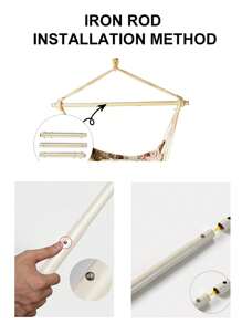 1pc Outdoor Garden Oversized Hammock Hanging Chair Swing Tassel Hammock Detachable Iron PipeSuitable For Outdoor Camping, Home Use, Indoor And Outdoor Rocking Chairs, Cradles Camping Stuff