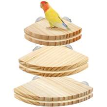 6Pcs Bird Perch Platform Wooden Bird Perch Corner Stand Easy Installation Parrot Perch Corner Shelf Sturdy Bird Perch Platform Stand For Parakeet Conure Cockatiel Budgie 10x10cm 13x13cm 17x17 Cm