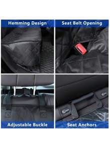 Dog Car Seat Protector, Back Seat Pet Car Seat Protector Pad, Non-Slip Seat Cover Fit Most Sedans, Trucks, SUVs, With Armrest - Black