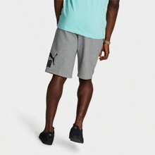 Boyfriend Style Men's Fleece Big Logo Shorts - 84679303-060/Medium Grey Heather - View 4
