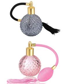 Vintage Perfume Spray Bottle 100ml Pink Vintage Refillable Perfume Bottle With Long Tassel