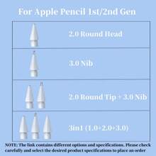 Replacement Stylus Tips Compatible With Apple Stylus Pen 1st & 2nd Generation IPad Capacitive Pen Tips Replacement Resistant Metal Pencil Tip Compatible With Apple Pencil 1st/2nd Gen - White - View 10