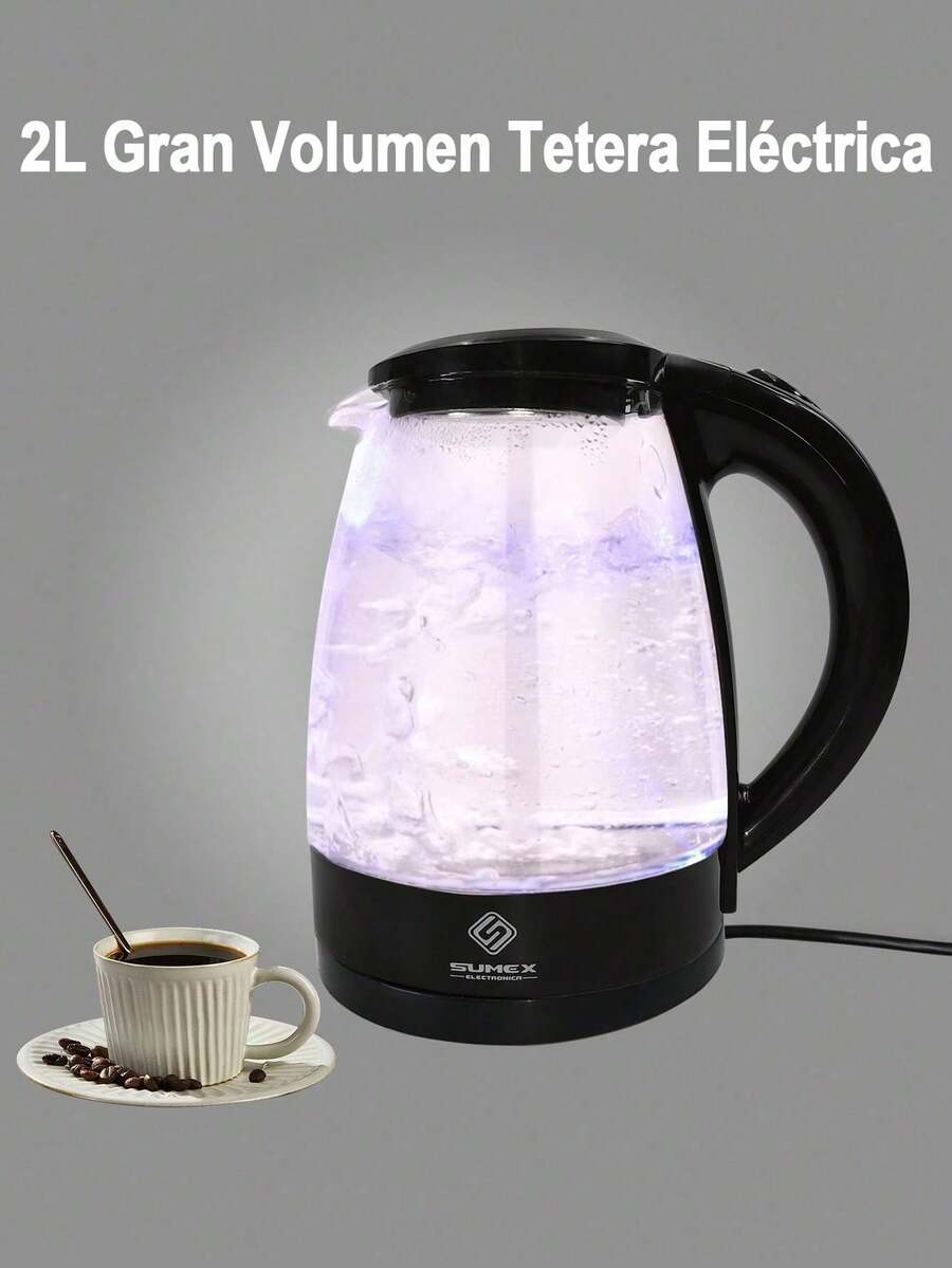 Tempered Glass Electric Teapot, Electric Water Kettle, Glass Jug For Heating Water With A Capacity Of 2 Liters - Visão 1