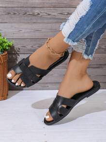 2024 New Summer Woven Flat Women's Sandals, Fashionable & Casual Beach Sandals, Comfortable & Slippers