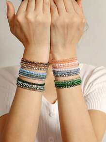 4 Cái/bộ Hạt Pha Lê Vòng Tay Dành Cho Nữ Trong Suốt Nhiều Màu Sắc Pha Lê Thủy Tinh 3X4 Mm Hạt Căng Vòng Tay Đồ Trang Sức - Nhiều màu - Xem 1