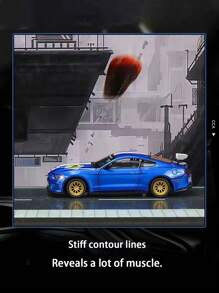 C C A CCA 1:42 Alloy Model Car Kit,  Mustang GT2018 In Red, Yellow, And Blue Paint Schemes, Can Be Modified, Decorative Racing Collectible Toy With Simulated Parts, Gift - Multicolor - View 10