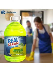 Real Clean: Jabón limpiador Multiusos y Aromatizante líquido para suelo y todo tipo de superficies - Limón (5 litros) - Ver 6