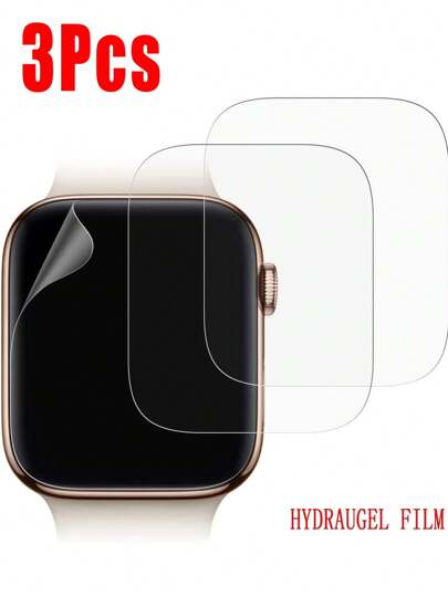 3Pcs HD Hydrating Film Full Coverage Compatible With Apple Watch 10 9 8 7 6 SE 5 4 3 Ultra 46mm 49MM 38mm 42mm 45mm 41mm 40mm 44mm Apple Watch Series Screen Protector Film Gift For Birthday, Family, Friends Watch Screen Protector, Watch Cover, Watch Accessories Waterproof Shockproof Anti-Fall Anti-Fall Scratch Resistant Anti-Fingerprint