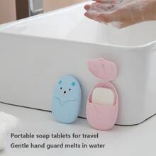 50入組迷你熊造型肥皂盒裝紙皂片，有3種顏色可供選擇（藍色、粉色、綠色），春夏旅行必備，可愛又甜美，適用春遊、畢業旅行，作為向朋友和家人送上的畢業禮物更是不錯的選擇 - 彩色 - 查看 11