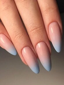 Set de 4 paquetes (96 piezas) - Elegantes uñas acrílicas con diseños delicados degradados, con 2 pegamentos jelly y 1 lima de uñas para mujeres y chicas, suministros para uñas - Multicolor - Ver 5