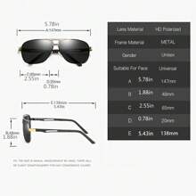 Lunettes de soleil mode rétro pour homme, modèle pilote en métal polarisé. Lunettes de mode élégantes avec verres miroir. Convient pour la conduite, le vélo, les activités extérieures, la pêche, les sports. Accessoires lunettes de soleil pour les vacances à la plage, l'extérieur, les voyages