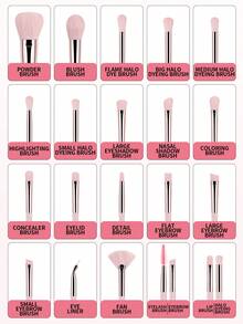 20支专业化妆刷套装，3个扇形粉扑，3个拇指气垫粉扑，2个水滴形化妆海绵，1个化妆包，1个清洁碗 - 便携式柔软亲肤多功能化妆工具套装，化妆刷套装，化妆刷套装，化妆刷套装，全套化妆刷，化妆刷套装，全套化妆工具，化妆刷套装，化妆刷套装，化妆刷套装，化妆礼盒套装