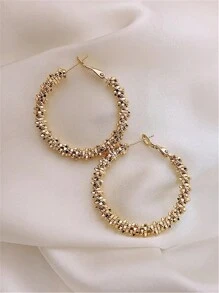 2 piezas de pendientes de aro grandes de moda con estilo europeo y americano, nuevo diseño de 2024, accesorios de joyería con aro para los oídos de alta calidad y a la moda estilo coreano