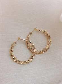 2 piezas de pendientes de aro grandes de moda con estilo europeo y americano, nuevo diseño de 2024, accesorios de joyería con aro para los oídos de alta calidad y a la moda estilo coreano