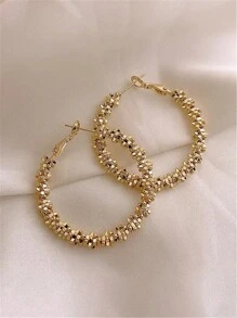 2 piezas de pendientes de aro grandes de moda con estilo europeo y americano, nuevo diseño de 2024, accesorios de joyería con aro para los oídos de alta calidad y a la moda estilo coreano