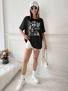 Women T-Shirts - 黑色 - 查看 3