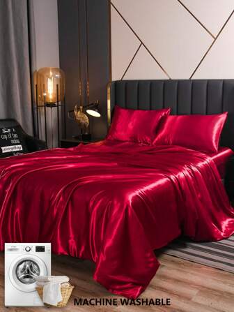 2/3 件缎面羽绒被套装，床上用品套装，柔软舒适的卧室床上用品套装，纯色亲肤被套套装 2 件/2 件枕套和 1 个羽绒被套，丝缎床上用品套装，适合所有尺寸的床 - 单人床、大号双人床、特大号双人床、柔软、透气、符合 Oeko-Tex 标准