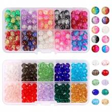 200 hạt pha lê 8mm Vòng đeo tay Bicone Hạt thủy tinh có mặt đàn hồi pha lê 10 màu Cầu vồng Loose Craft Hạt cho vòng tay Vòng cổ Bông tai Móc khóa trang sức Làm túi hoa Hạt trang trí cho trang trí đám cưới - 200 chiếc + thun - Xem 6