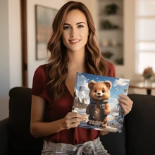 1pc Cute Bear Theme Coloring Books, Thickened 25 Pages Relieve Stress YNester Coloring Book For Party Festival Birthday Party School Starts Gift(7.87x7.87in) Back To School,Mother's Day,Mom's Gift