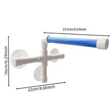 1pc Blue+White Parrot Stand Pole Bird Training Rack, Shower Stand Rack Parrot Toy With Suction Cup Suitable For Small And Medium-Sized Birds Such As Parrots And Long Tailed Parrots - Multicolor - View 2