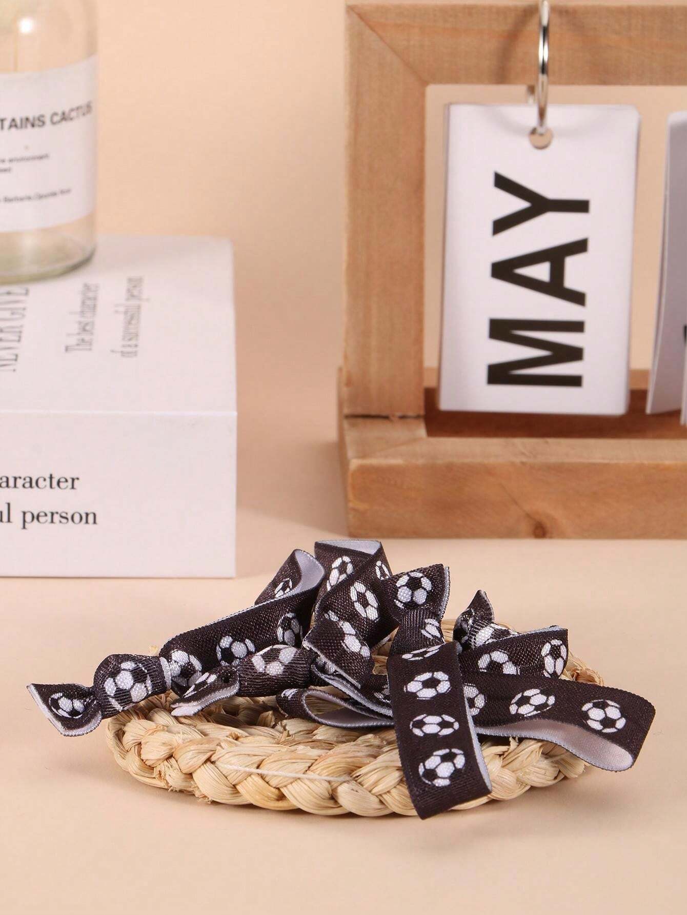 10PCS Soccer Hair Ties Soccer Hair Bands Ponytail Holders Football