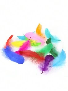 100pcs Macaron Color Small Feathers DIY Feathers, For Wedding Festival Stage Decoration Gift Box Filling Material - Multicolor - View 9