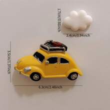 2pcs Cute Cartoon Car Fridge Magnet For Kitchen & Office Decoration, Whiteboard & Refrigerator Sticker- Lovely Home Decor & Utility Magnets Best Gifts Birthday Graduation