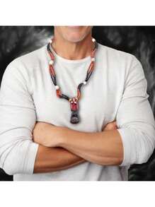 Collar Mazo Reversible Santa Con cuentas 46cm Rojo y Negro - Negro - Ver 6