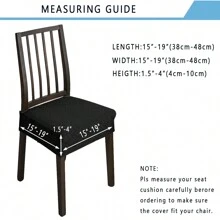 4pcs Plaid Textured Waterproof Dining Chair Seat Covers Removable Anti-Slip Slipcovers Universal For Kitchen Chairs